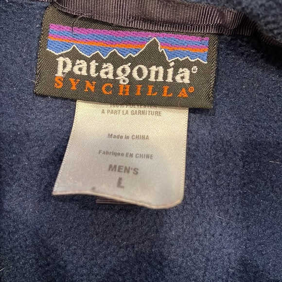 PATAGONIA SYNCHILLA BLUE FLEECE MOCK NECK ZIP FRONT LONG SLEEVE JACKET MEN'S L - Picture 4 of 9